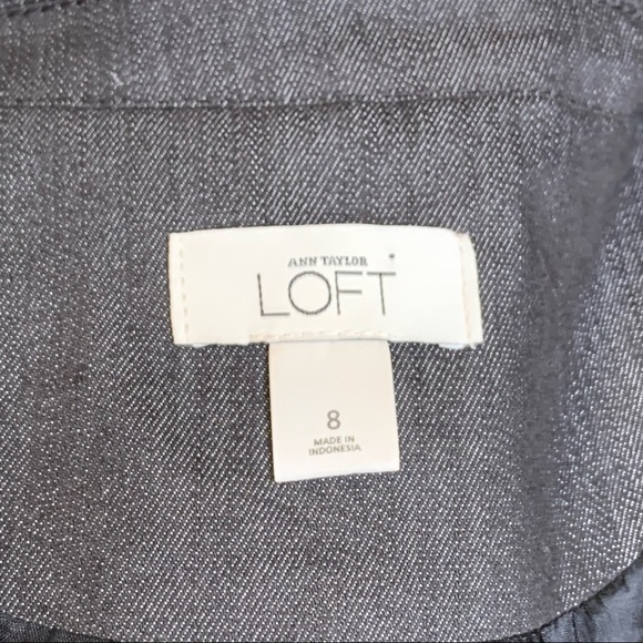 Ann Taylor LOFT ~ Dark Wash Denim Pea Coat With Gathered 3/4 Sleeves Size 8 - Picture 9 of 9